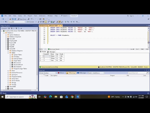 SQL Tutorial for Beginners | Create table (Insert, Update, Delete, Select, Join) Using SQL Server