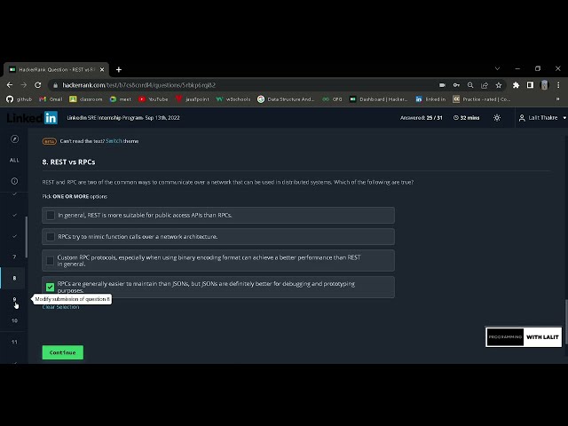 LinkedIn Site Reliability Engineer (SRE) Online test questions | HackerRank | Software engineer