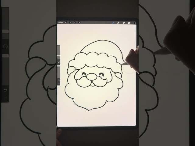 Santa Claus iPad Drawing with apple pencil and Procreate. #ipad #applepencil #santaclaus #draw