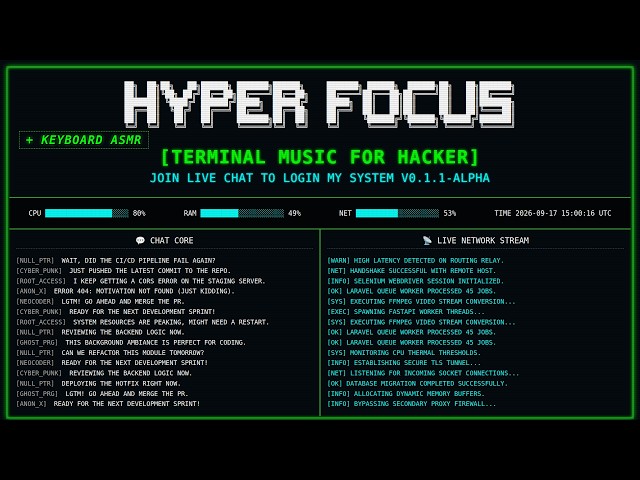 Cyberpunk Deep Work Music for Debugging & Refactoring – Late Night Code Flow