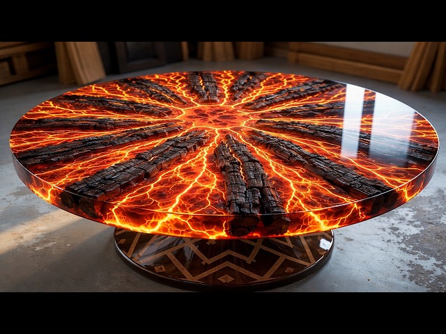 Lava! Burnt Wood and Epoxy Resin Table