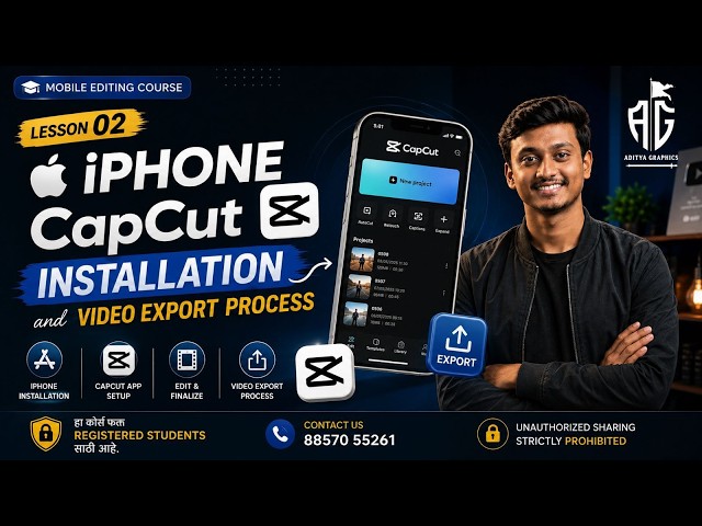 HIN_ 🍎 i Phone CapCut Installation and Video Export Process