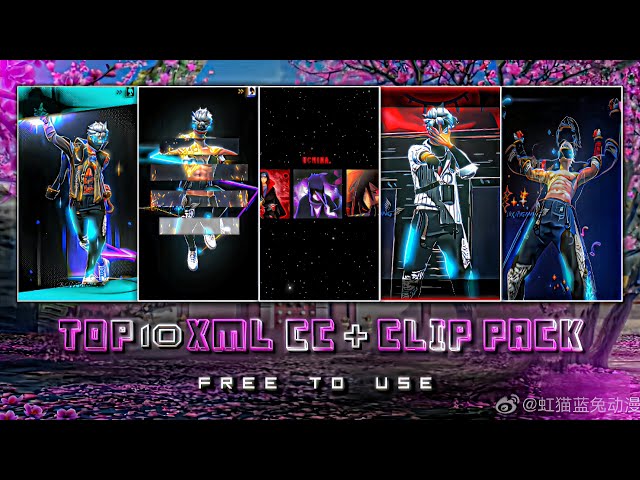 FREE FIRE TOP 10 XML CC + CLIPS | FREE FIRE CLIPS PACK | TOP 8 EMOTE CLIPS ⬇️ #ff