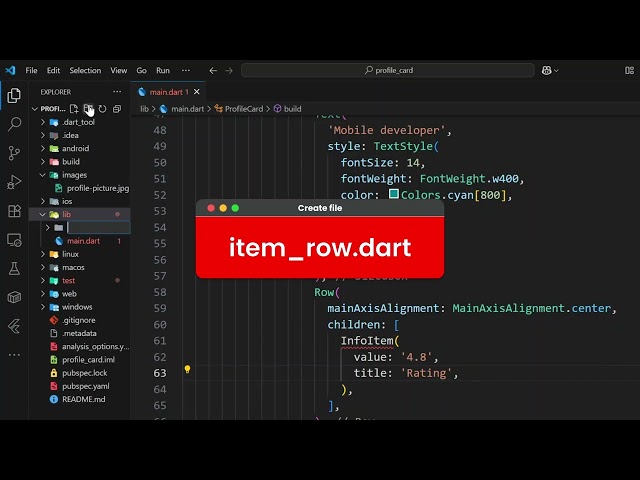 How to Create a Profile Card in Flutter | Clean UI Design Tutorial