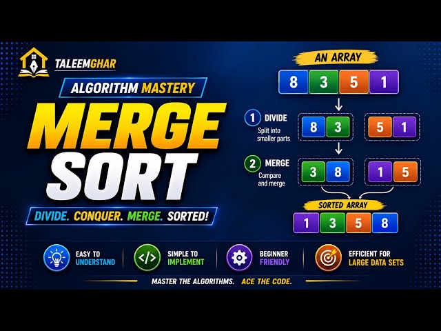 Merge Sort Explained | Divide & Conquer Sorting Algorithm | DSA for Beginners 2026