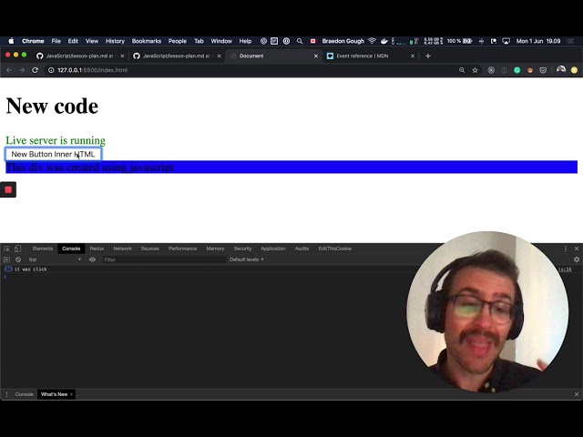 DOM event listeners using Javascript