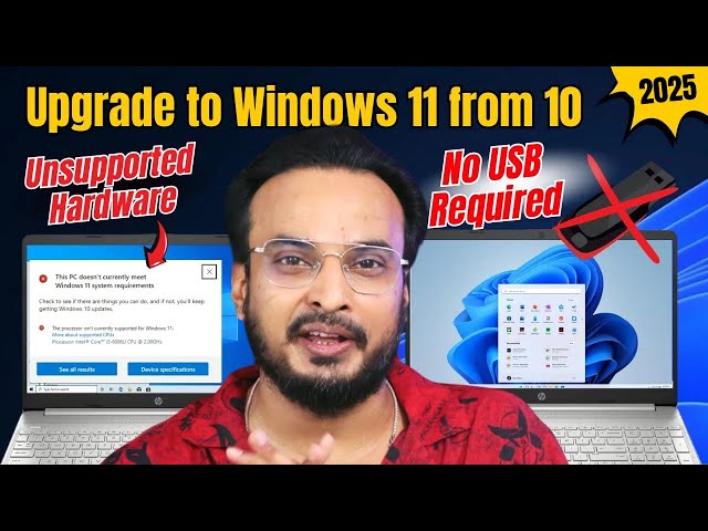 Upgrade to Windows 11 from Windows 10 on an Unsupported PC Without USB (2025)