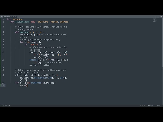 Leetcode 399. Evaluate Division in Python | Python Leetcode | Python Coding Tutorial | Python ASMR