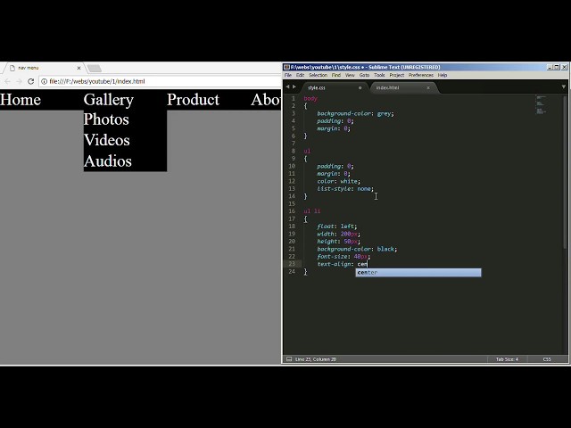 01. how to design navigation drop down menu HTML and CSS Tutorial