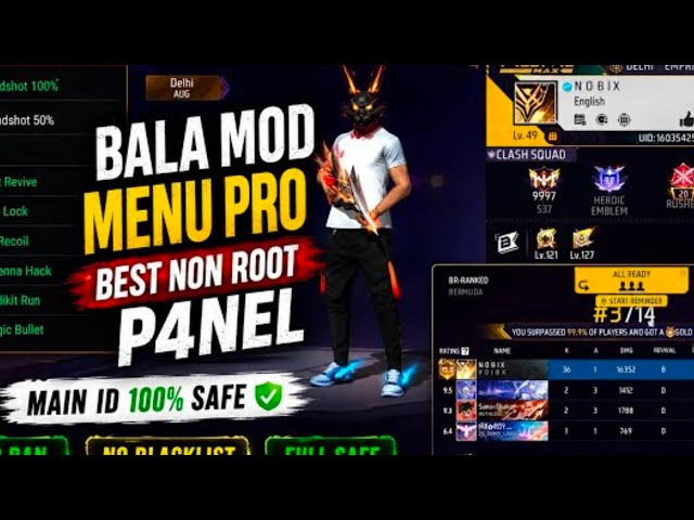 BALA MOD MENU। NON ROOT PANEL NEW। MAIN ID SAFE PANEL . BALA MOD DOWNLOADE. NEW UPDATE BALA MOD.