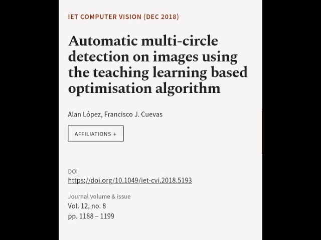 Automatic multi‐circle detection on images using the teaching learning based optimisa... | RTCL.TV