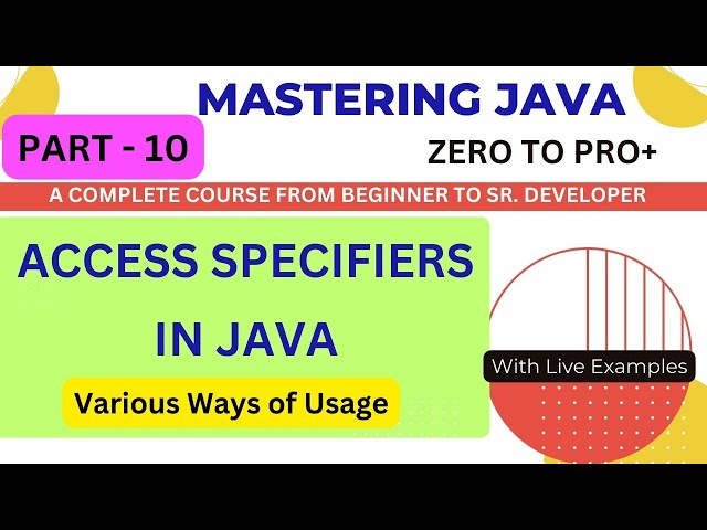 Lec10 - Java Access Modifiers Made Simple! 💡 | Learn with Real-Time Examples