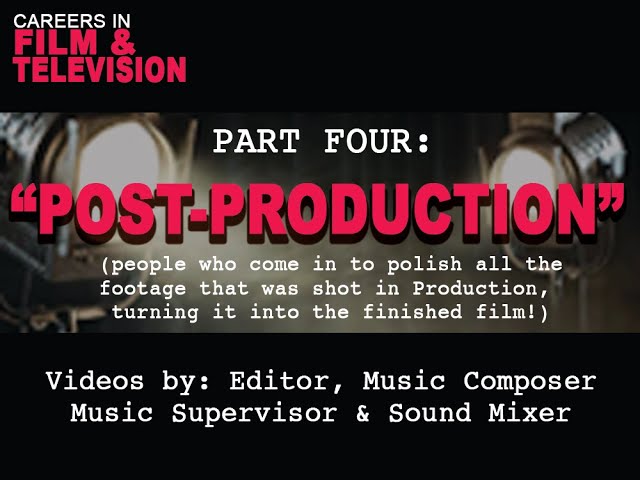 Careers in Film & Television Part 4: Post-Production