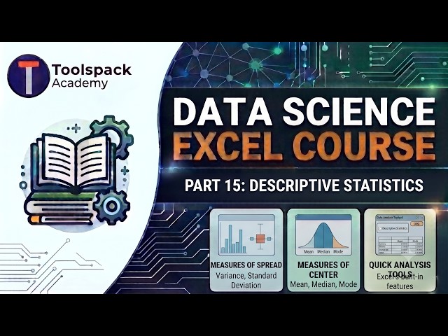 Data Science Excel Course | Part 15: Descriptive Statistics #toolspackacademy #exceltutorial