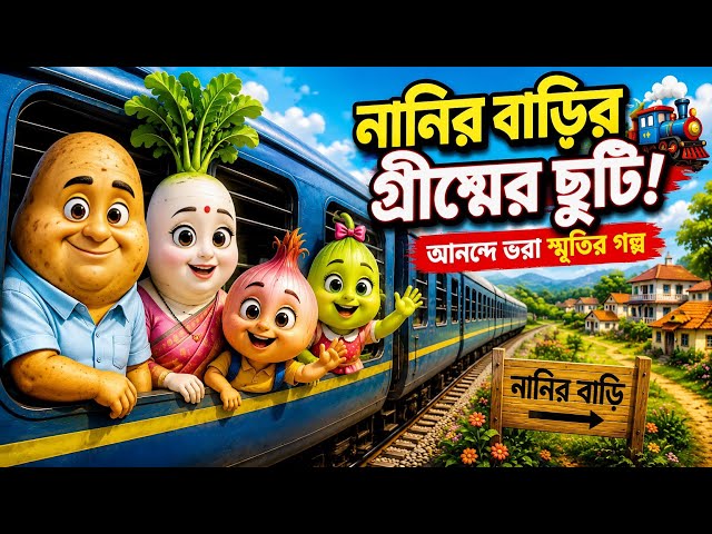 নানির বাড়ির গ্রীষ্মের ছুটি 🌿🚂 | পেঁয়াজ ও লাউয়ের গ্রামের মজার গল্প | Aalu Bangla Cartoon Story