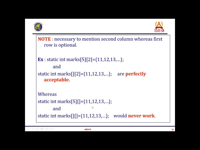 C PROGRAMMING - MULTIDIMENSIONAL ARRAYS