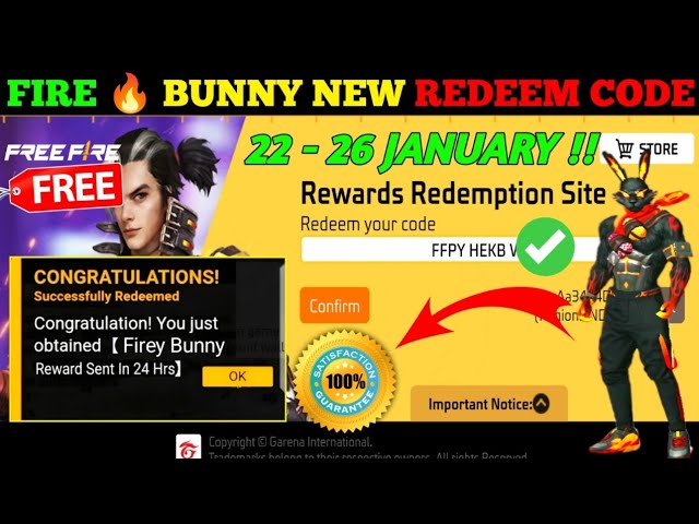 FREE FIRE REDEEM CODE TODAY  JANUARY REDEEM CODE FREE FIRE | FF REDEEM CODE TODAY 22 JANUARY 