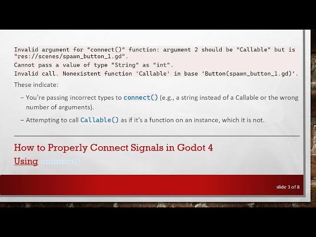 Fixing connect() and Callable Errors in Godot: A Simple Guide