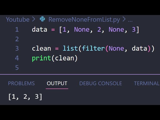 Remove None Values in Python in One Line