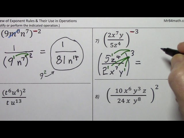Review of Exponent Rules & Their Use in Operations