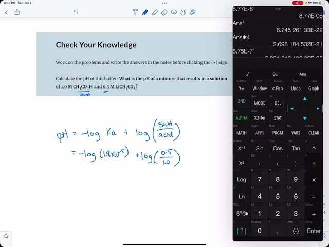 CYK solvent for pH of a buffer using Henderson-Hasselbalch￼