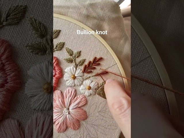 Bullion knot tutorial #stitch #embroidery #handembroidery #embroiderydesign #art #handmade