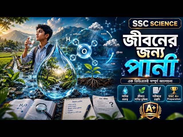 SSC বিজ্ঞান | জীবনের জন্য পানি | সম্পূর্ণ অধ্যায় ব্যাখ্যা | গুরুত্বপূর্ণ প্রশ্ন ও MCQ | SSC 2027