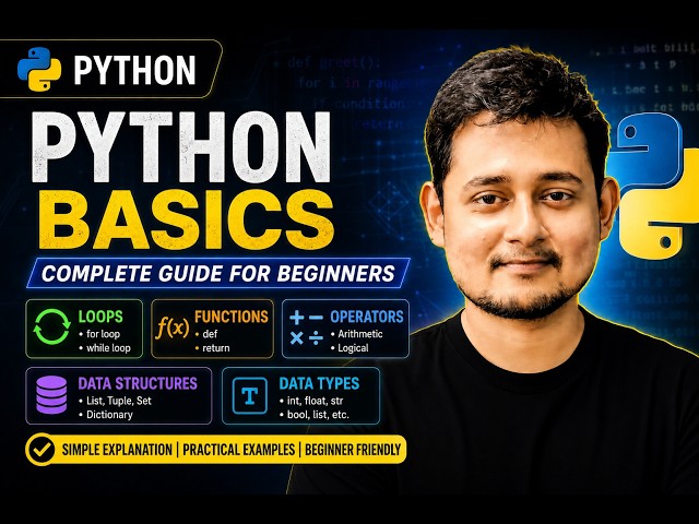 Python Basics for Beginners | Data Types, Loops, Functions & Operators Explained
