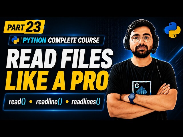 Python File Handling Explained | read(), readline(), readlines() & with Statement | Python Course