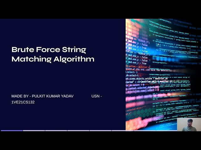 Brute Force String Matching Algorithm, Time complexity||DATA STRUCTURES||DAA