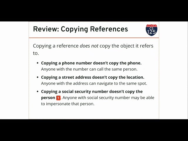 CS 125 Spring 2019: Mon 3.4.2019. References and Interfaces