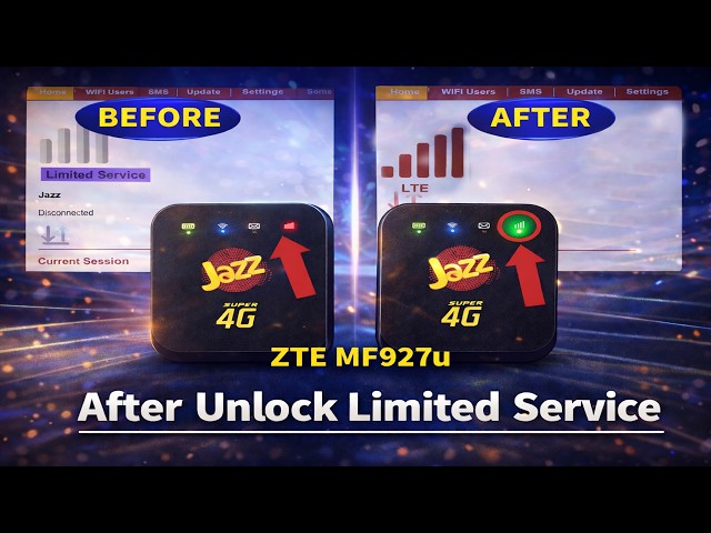 JAZZ Super 4G MF927u After Unlock Network Issue Fix | No Service / Limited Service Solution