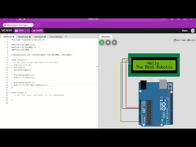 Lesson 4: How To Easily Code LCD Display By Using Arduino Simulator || Wokwi
