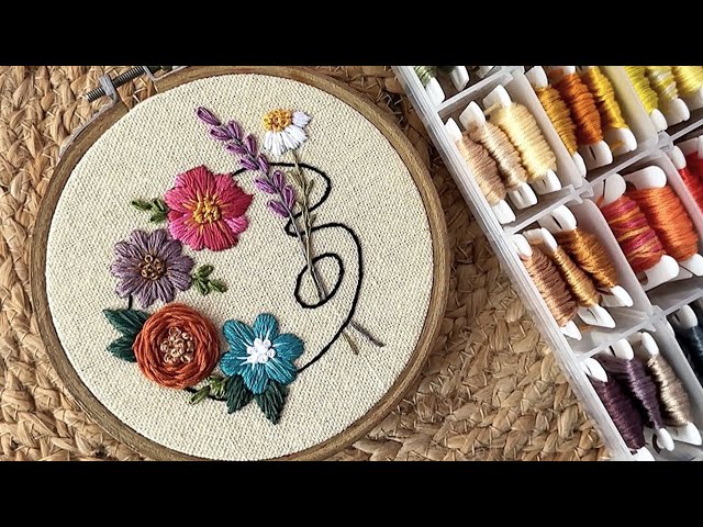 Floral palette embroidery tutorial || Embroidery for Beginners- Let’s Explore 