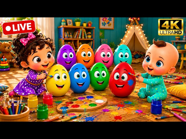 English Kids Songs | English Rhymes For Kids | Learn Colors & Numbers With Colorful Eggs | Kids Song