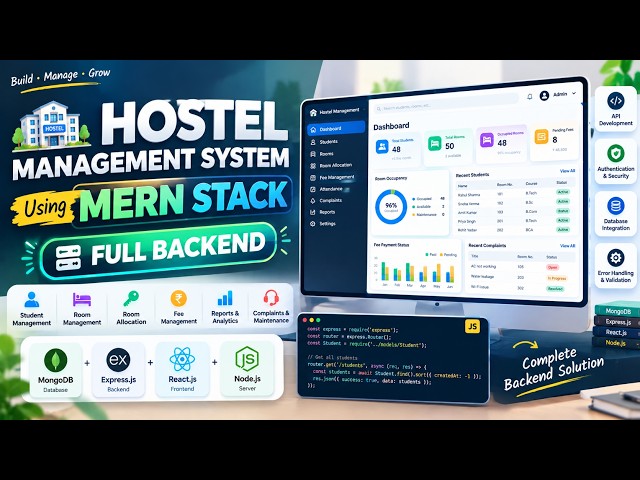 🏨 Hostel Management System Using MERN Stack | Complete Full Stack Project | Full Frontend