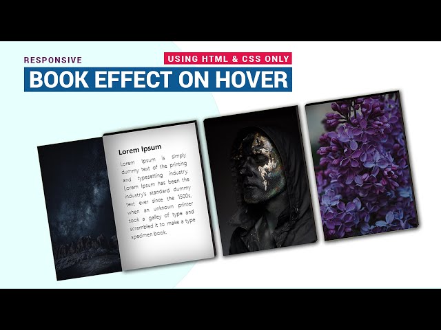 Open Book Effect on Hover | Flip Book Effect | Flip Book Animation | HTML, CSS & BOOTSTRAP