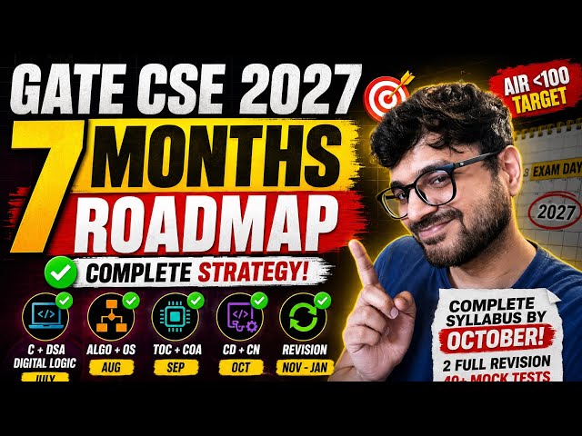 GATE CSE 2027 Complete 7 Month Roadmap 🚀 | Complete Syllabus by October | AIR Under 100 Strategy