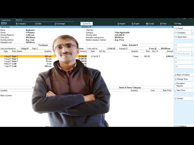 Short cut key of Stock Query in Tally Prime@COMPUTEREXCELSOLUTION