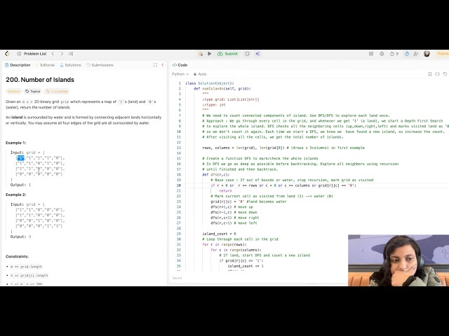 Leetcode Solutions (Part 1) | No. of Islands, Course Schedule, Clone Graph | Shruti Mandaokar | USA