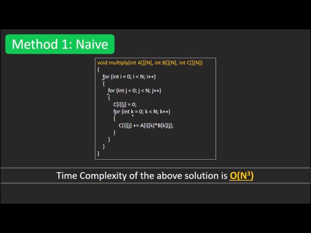 Strassen’s Matrix Multiplication | Divide and Conquer | GeeksforGeeks