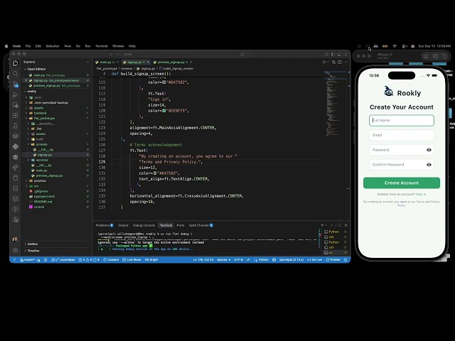 Rookly - AI Package Delivery Assistant   Signup Screen