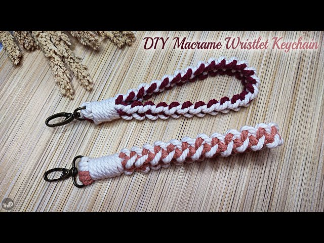DIY Macrame Wristlet Keychain | How to Make Macrame Keychain