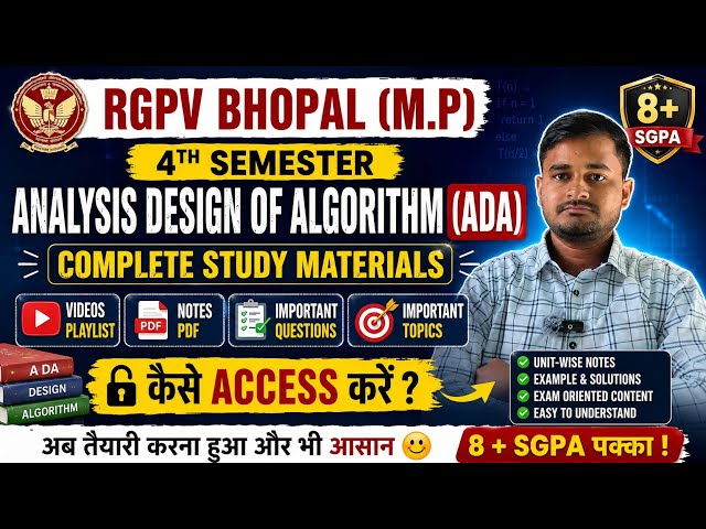 RGPV Analysis Design of Algorithm Complete Study Materials | Playlist+Notes & Important Questions