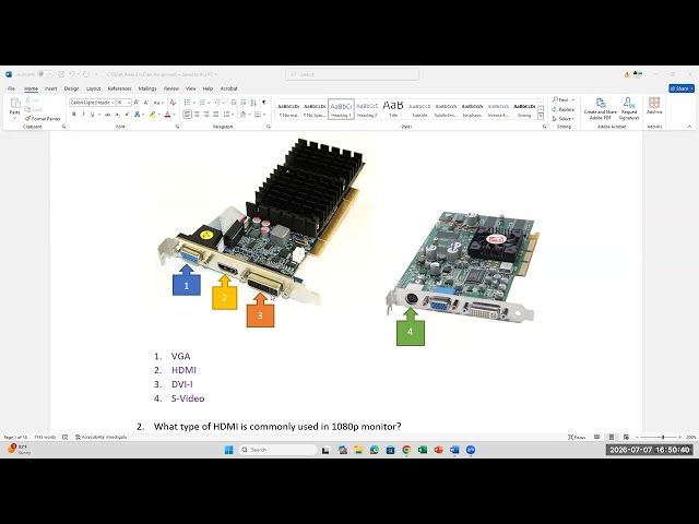 CIS-824A Day 2 Lecture: Display Ports, Peripherals, Processor and Motherboard