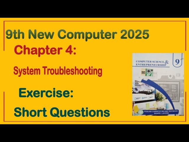 9Th Class Computer New Book 2025 || Chapter 4,Exercise Solution || Punjab Board 9th new computer
