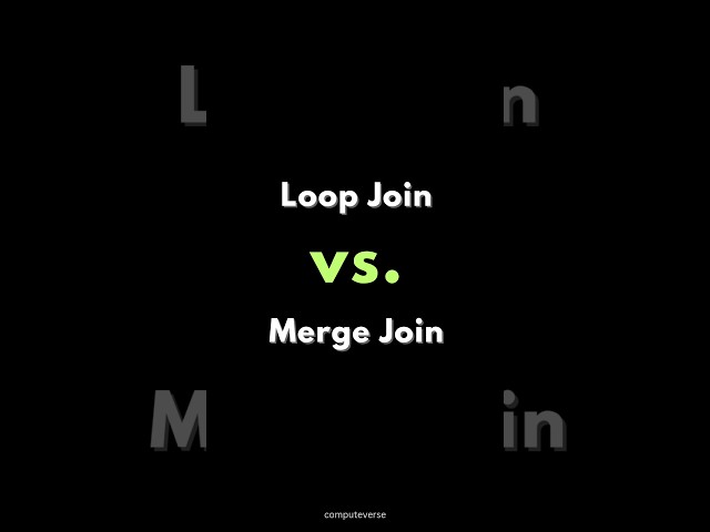 SQL LOOP JOIN vs. MERGE JOIN ✍️