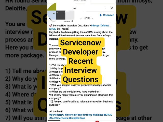 Servicenow Developer Recent Interview Questions #servicenow #skfacts
