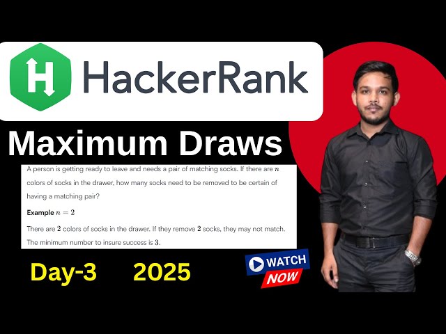 Maximum Draws Problem In Hackerrank #hackerrank #leetcode