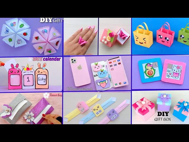 9 EASY CRAFT IDEAS || School Craft Idea || DIY Origami Craft || School hacks || Paper mini gift idea